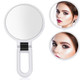 Portable Handheld Folding Adjustable Mount Magnifying Makeup Mirror, Size:10 Times(White)