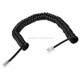 4 Core Male to Male RJ11 Spring Style Telephone Extension Coil Cable Cord Cable, Stretch Length: 2m(Black)