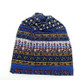 Small Floral Double-layer Warm Sleeve Cap Turban Cap Scarf, Size:56-60cm(Blue)