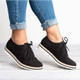 Flats Casual Lace-up Pointed Toe Slip Shoes, Shoes Size:39(Black)