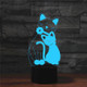 Cat Shape 3D Colorful LED Vision Light Table Lamp, Charging Touch Version