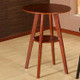 Solid Wood Bar Table Double Round Coffee Table(Brown)