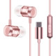 YX-022 1.2m Wired In Ear USB-C / Type-C Interface Metal Stereo Earphones with Mic (Rose Gold)