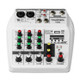 TU04 BT Sound Mixing Console Record 48V Phantom Power Monitor AUX Paths Plus Effects 4 Channels Audio Mixer with USB(White)