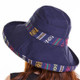 Summer Ladies National Style Double-sided Wearable Beach Hats Big Edge Sunhat, Size:One Size(Dark Blue)