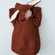 Cute Rabbit Ear Stereo Sleeping Bag Knitted Baby Quilt, Size:0-1 Years Old(Brown)