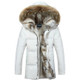 Men and Women Leisure Down Jacket Winter Thick Warm lovers Fur Collar, Size:L(White)