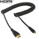 1.4 Version, Gold Plated Micro HDMI Male to HDMI Male Coiled Cable, Support 3D / Ethernet, Length: 60cm (can be extended up to 2m)