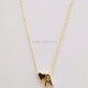 2 PCS Fashion Tiny Dainty Heart Initial Necklace Personalized Letter A Name Necklace(Gold)