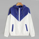 Women Jackets Female Zipper Pockets Casual Long Sleeves Coats Autumn Hooded Windbreaker Jacket, Size:L(Blue)