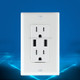 PC Double-connection Power Socket Switch with USB, US Plug, Square White UL 15A Double Plug