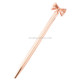 2 PCS Cute Bow Ballpoint Pen Metal Ball Pen Fashion School Office Supplies Students Gift(Electroplated rose gold)