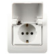 Ceramic Power Waterproof Socket with Cover, EU Plug