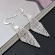 Fashion Queen Temperament Rhombus Mesh Earrings(Silver)
