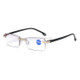 Rimless Anti Blue-ray Blue Film Lenses Presbyopic Glasses, +1.50D(Black)