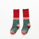Fashion Trend Color Matching Horizontal Stripe Cotton High Knee Stocks for Boys And Girls, Size:S(Dark Green)