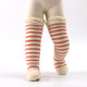 Autumn And Winter Baby Terry Warmth Plus Velvet Thick High Knee Socks, Size:0-1 Years Old(Red Stripes On White)