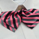 Women Professional Bow Tie Striped Polyester Bow-knot Bow Tie(H05 Pink Black)