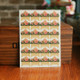 2 PCS Retro Flower Phase Corner Stickers Kraft Paper Corner Stickers(Safflower Green)