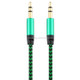 3 PCS K10 3.5mm Male to Male Nylon Braided Audio Cable, Length: 1m(Green)