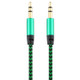 3 PCS K10 3.5mm Male to Male Nylon Braided Audio Cable, Length: 1m(Green)