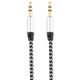 3 PCS K10 3.5mm Male to Male Nylon Braided Audio Cable, Length: 1m(Silver)