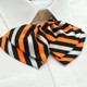 Women Professional Bow Tie Striped Polyester Bow-knot Bow Tie(H10 Orange Black)