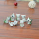 7 PCS/Set Miniature Cat Garden Decoration Statue Doll House Micro Landscape Decoration(Green)