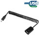 Mini 5-pin USB to USB 2.0 AF Coiled Cable / Spring Cable with OTG Function, Length: 22cm (can be extended up to 85cm)(Black)