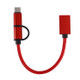 USB 3.0 Female to Micro USB + USB-C / Type-C Male Charging + Transmission OTG Nylon Braided Adapter Cable, Cable Length: 19cm(Red)