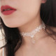 2PCS Fashion Lace Elegant Water Droplets Choker Necklace For Women(White)