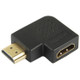 Gold Plated HDMI 19 Pin Male to HDMI 19 Pin Female Adapter with 90 Degree Angle(Black)