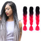 Fashion Color Gradient Individual Braid Wigs Chemical Fiber Big Braids, Length: 60cm(03Black+Peach Red)