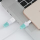 2 PCS Anti-break USB Charge Cable Winder Protective Case Protection Sleeve(Baby Blue)