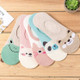 10 Pairs Candy Color Small Animal Cartoon Pattern Boat Sock for Summer Breathable Casual Girls Funny Fashion Socks(pink tortoise)