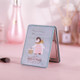 Portable Mini Princess Mirror Double-sided Glass Mirror Girl Folding Vanity Mirror(Square Penguin )