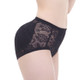 Lace Mid-waist Full Buttocks Fake Buttocks Beautiful Buttocks Panties, Size: XXXXL(Black)