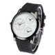 Fashion 3 Dial Quartz Wrist Calendar Watch with Silicone Strap (White)