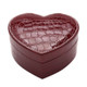 Two-layer Heart Shape Small Jewelry Box Synthetic Leather Rings and Earrings Mirrored Travel Storage Case(Purplish Red)