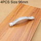 4 PCS  Crystal Color Diamond Modern Wardrobe Door Cabinet Wine Cabinet Fashion Drawer Handle, Hole Distance: 96mm(Silver)