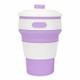 350ml Folding Portable Silicone Coffee Cup Multi-function Travel Cup (Purple)