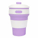 350ml Folding Portable Silicone Coffee Cup Multi-function Travel Cup (Purple)