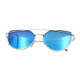 Unisex Fashion Color Film UV400 Reflective Sunglasses (Silver + Ice Blue)