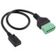 Mini 5 Pin Female to 5 Pin Pluggable Terminals Solder-free USB Connector Solderless Connection Adapter Cable, Length: 30cm