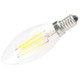 E14 4W Warm White Light 4 COB LED Candle Bulb, 400 LM 2600-3300K LED Filament Light, AC 85-265V