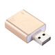 Aluminum Shell 3.5mm Jack External USB Sound Card HIFI Magic Voice 7.1 Channel Adapter Free Drive for Computer, Desktop, Speakers, Headset, Microphone(Gold)