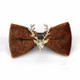 Pleuche Christmas Elk Head Wedding Bow Tie(Ocher LT-020)