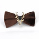 Pleuche Christmas Elk Head Wedding Bow Tie(Coffee LT-006)