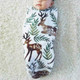 Newborn Baby Sleeping Bag Swaddle With Headband, Size:65x28cm(Deer)