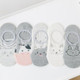 5 PCS Female Cartoon Animal Shallow Mouth Invisible Cotton Sailboat Socks, Color:Gray Totoro